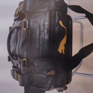 Puma Brown Leather Duffle Bag